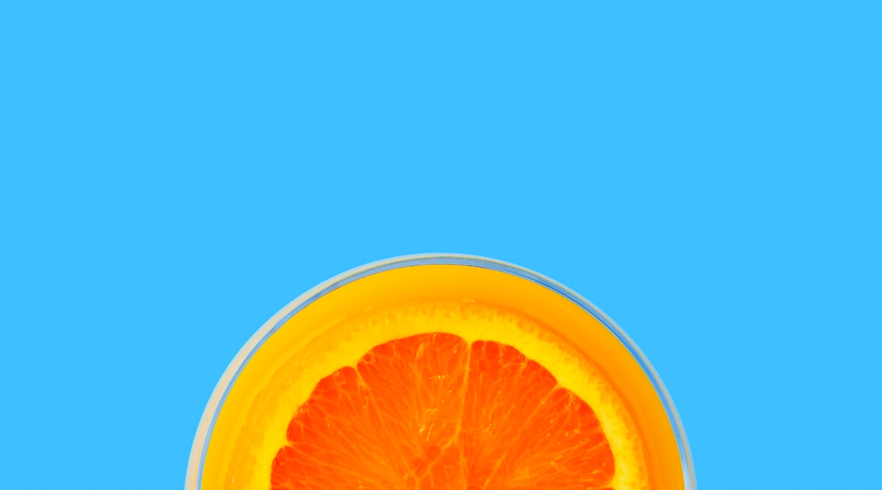 orange on a blue background